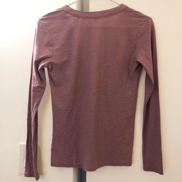 JAMES PERSE HENLEY SLUB JERSEY LONG SLEEVE TOP LAVENDER 0 XS NWT - Picture 4 of 11